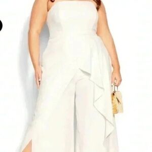 NWT City Chic Attract Jumpsuit Ivory Sz XXL (24)